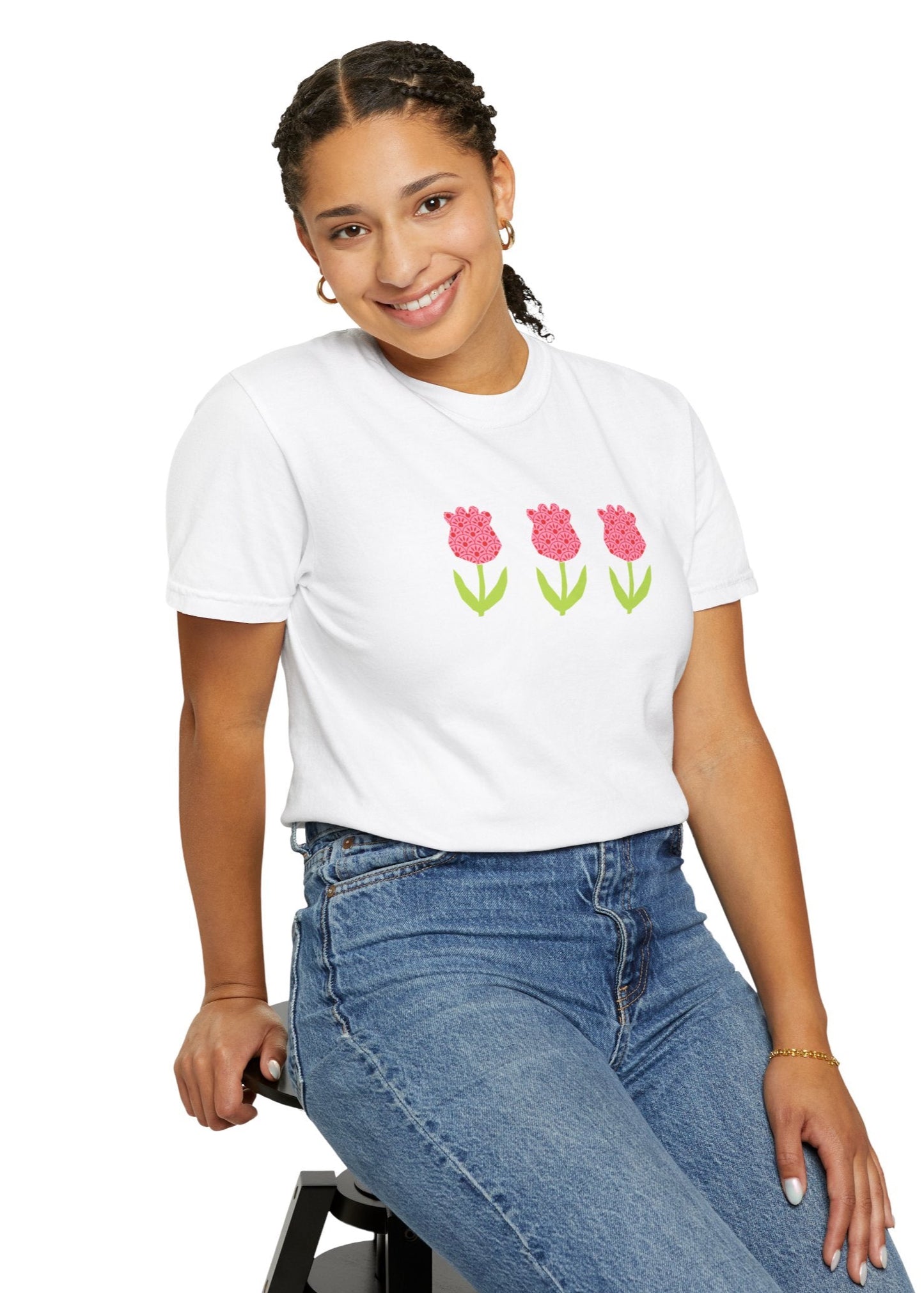 T-Shirt, Spring-Summer Vibes Tee, Floral Design Shirt