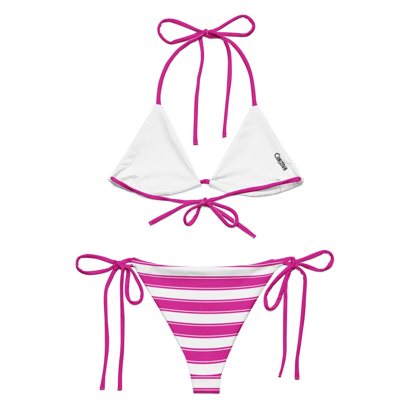 Pink Striped Bikini - Adjustable Two-Piece