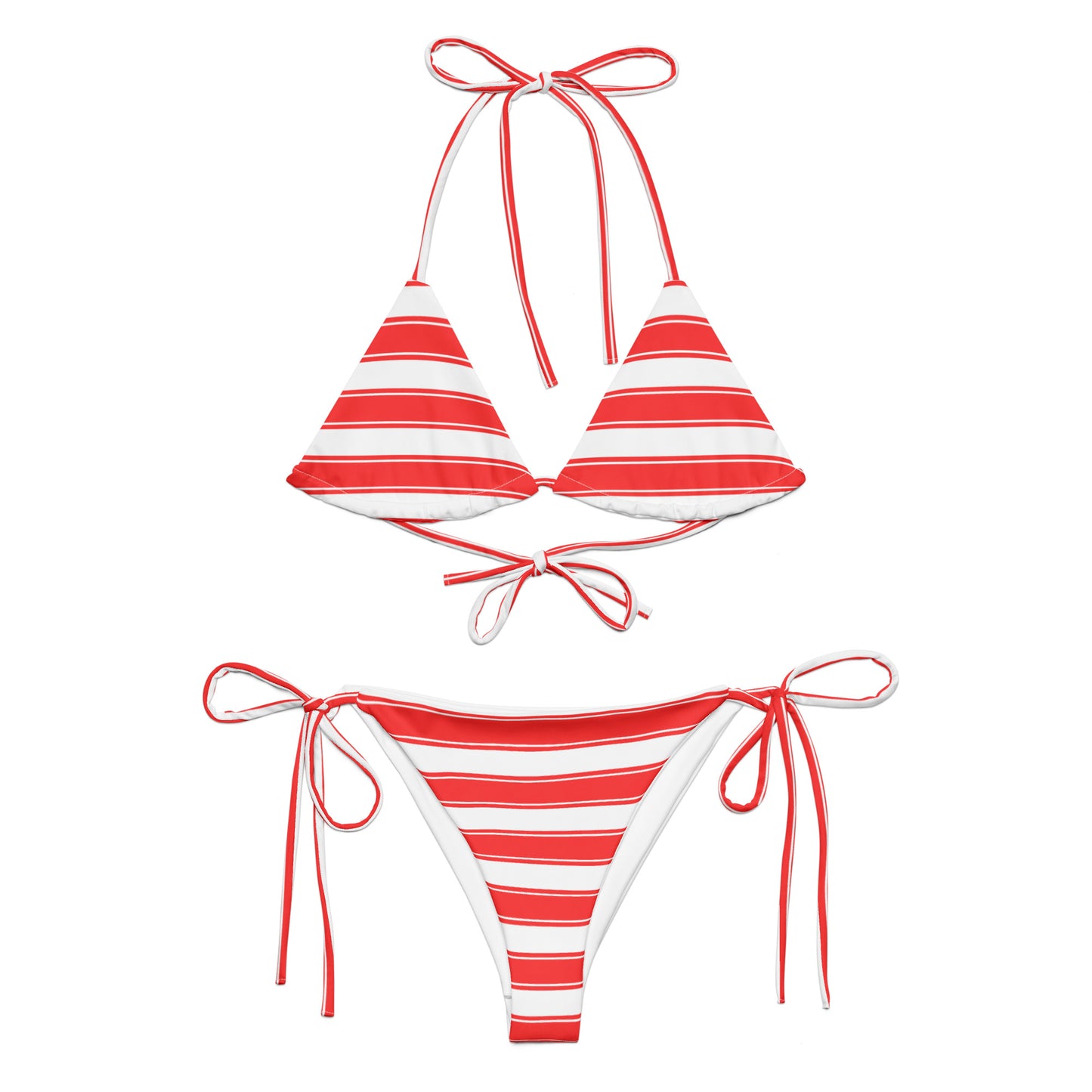 Red striped bikini